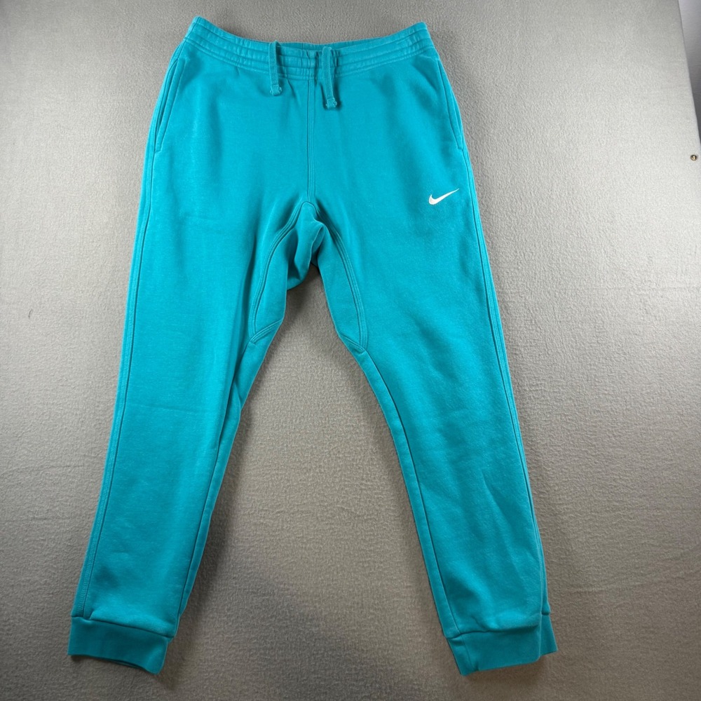 Nike Club Fleece Joggers Drawstring Mens Large Teal Blue Sweatpants 716830-345
